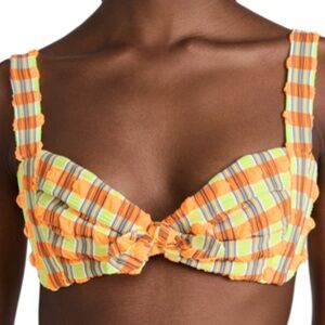 MONTCE Neon Plaid Kayla Bikini Top